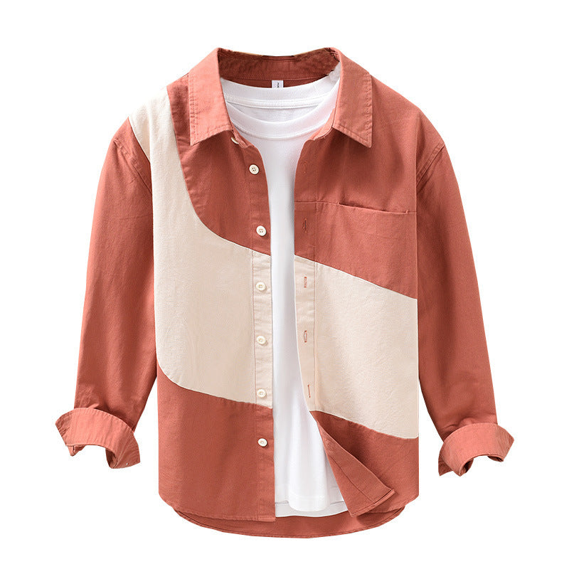 Stitching Long-sleeved Shirt Men's Shirt