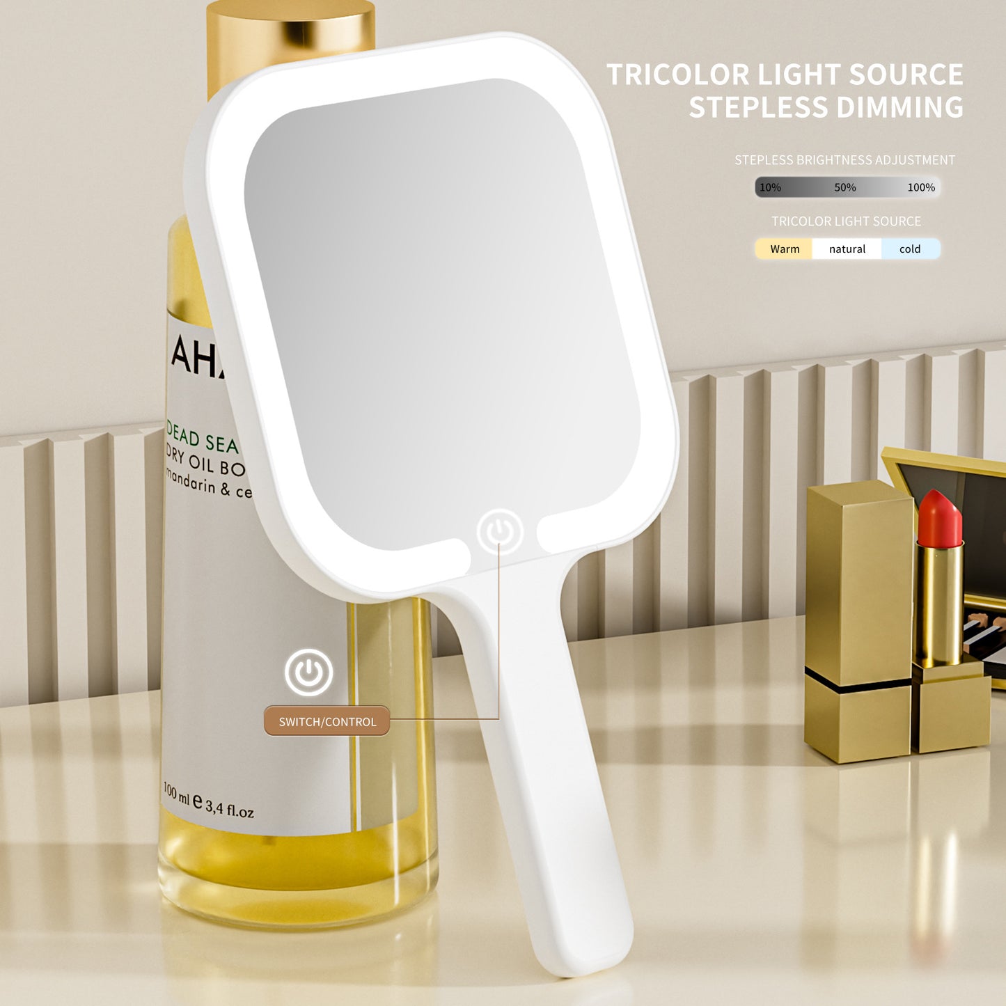 Led Make-up Mirror Handheld Mirror Portable With Light