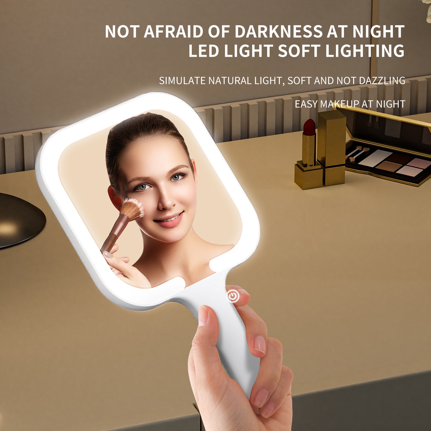 Led Make-up Mirror Handheld Mirror Portable With Light