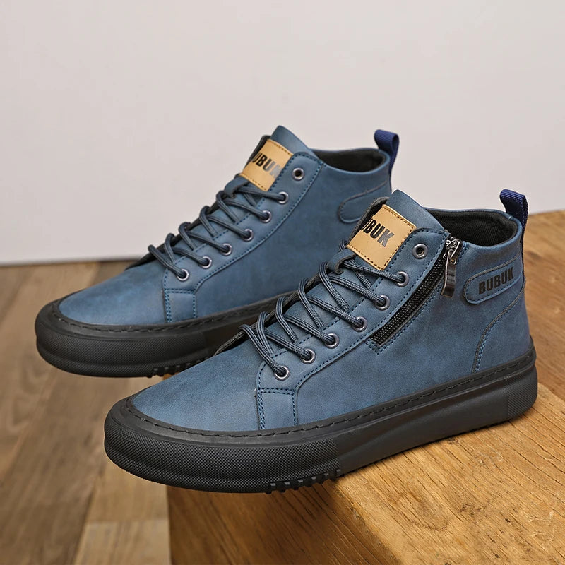 Men's Shoes New Fashion Casual Shoes Trendy Lace-Up Lightweight Mid-Top Trendy Shoes Soft Sole Soft Surface Business Shoes Men's Driving Shoes