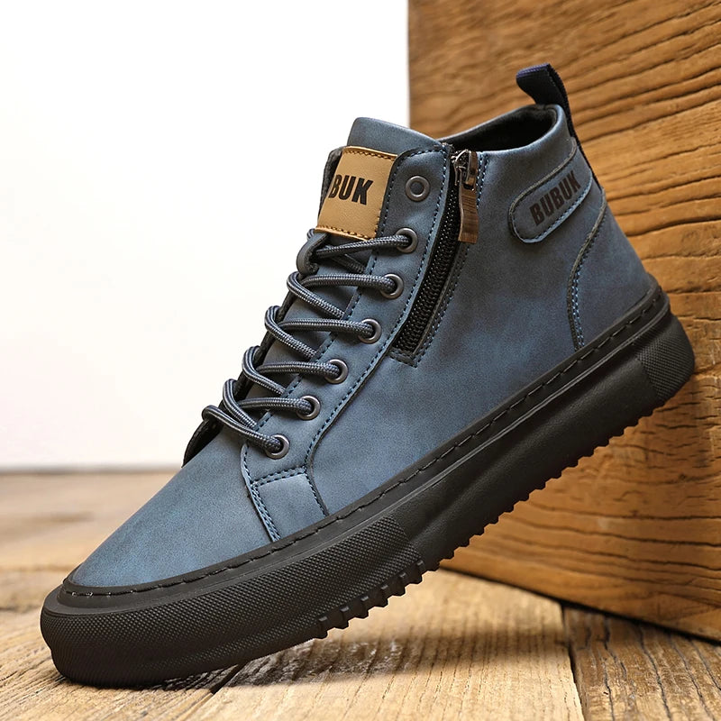 Men's Shoes New Fashion Casual Shoes Trendy Lace-Up Lightweight Mid-Top Trendy Shoes Soft Sole Soft Surface Business Shoes Men's Driving Shoes