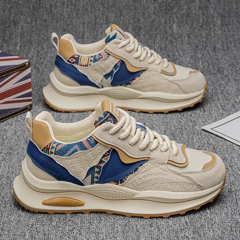 Men's Shoes 2025 Spring New Casual Versatile Comfortable Fashion Trend Niche Non-slip Wear-Resistant Retro Sneakers