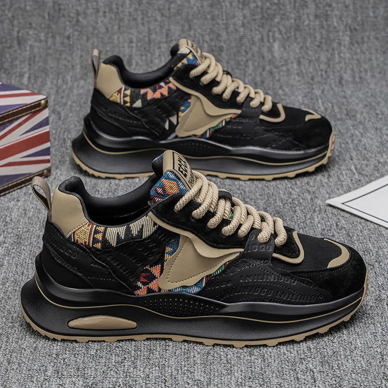 Men's Shoes 2025 Spring New Casual Versatile Comfortable Fashion Trend Niche Non-slip Wear-Resistant Retro Sneakers