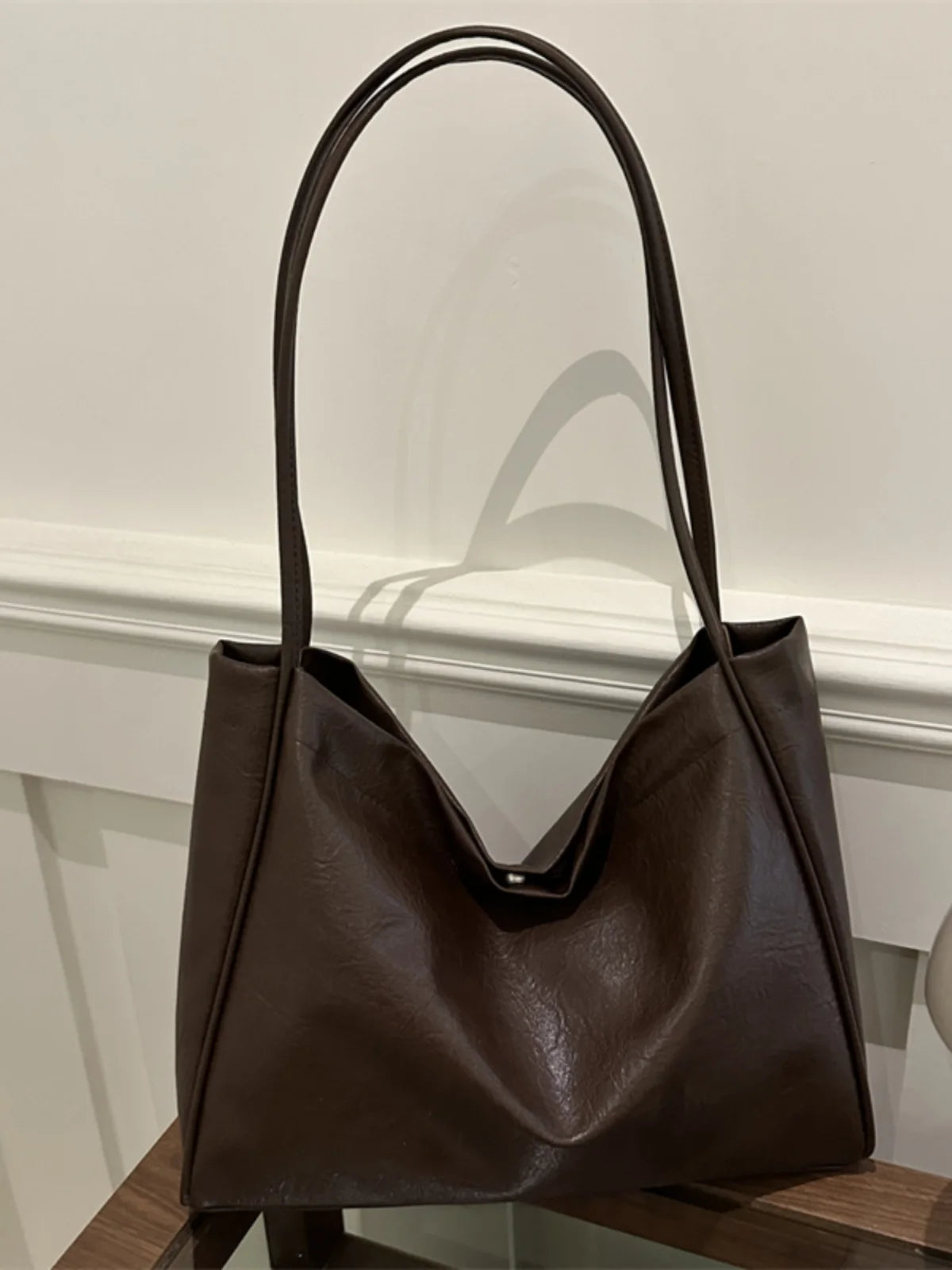 Faionable Large Capaci Soft Leather Casual Commuter Bag Women's Tote oulder Bag Trendy Handbag Single Strap Bag