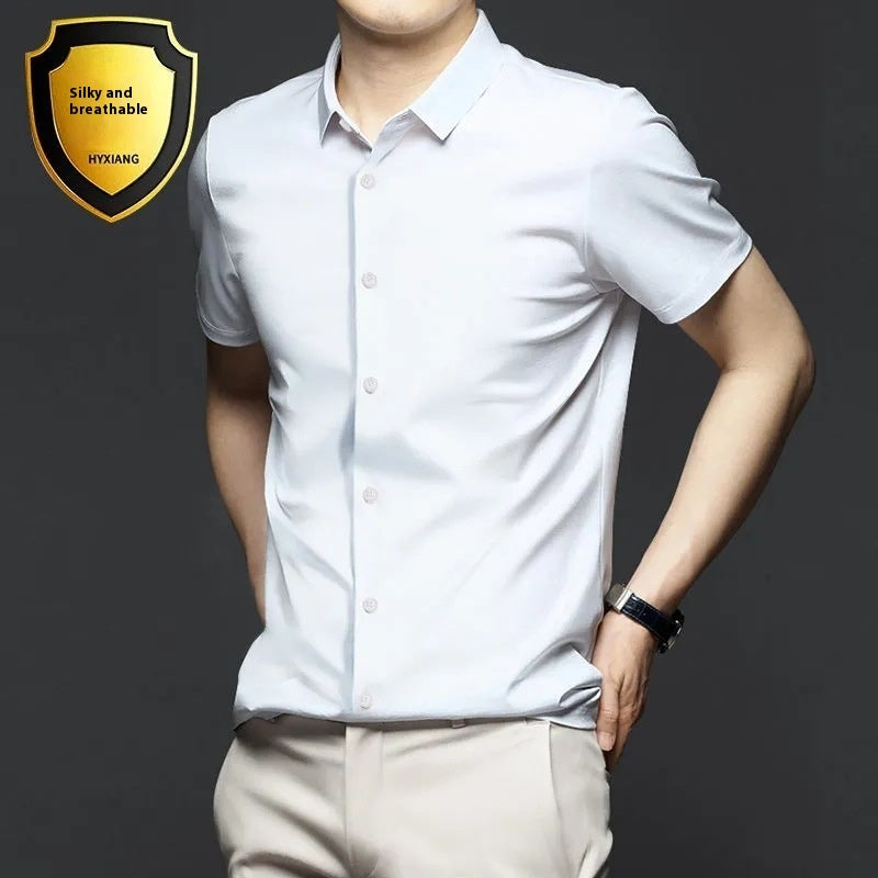 Non-ironing Short-sleeved Shirt Men's Anti-wrinkle Business