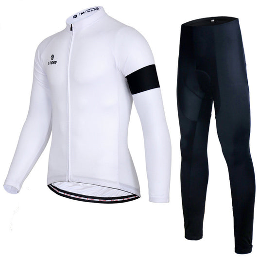 Fleece Cycling Jersey And Velvet Warm Autumn And Winter Trousers