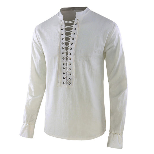 Stage Costume Men's Long Sleeve Stand Collarirt