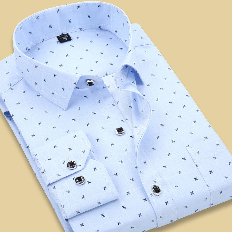 Printed Youth Long-sleeved Thin Shirt Korean Style Casual Lining