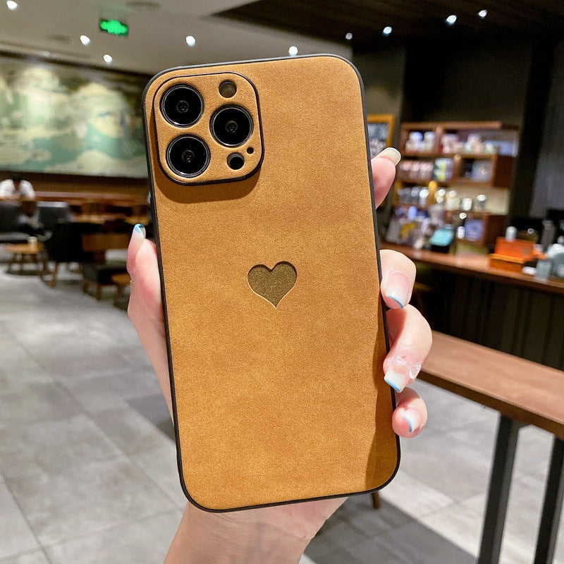 Solid Color Yangbuck Leather Phone Case