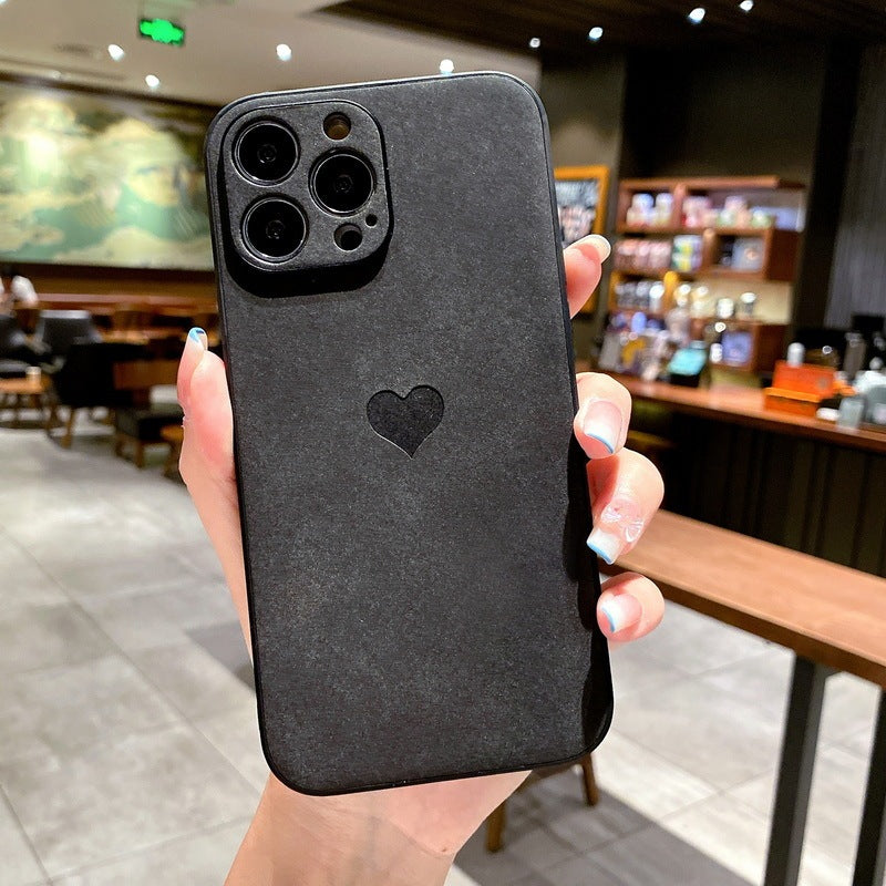 Solid Color Yangbuck Leather Phone Case